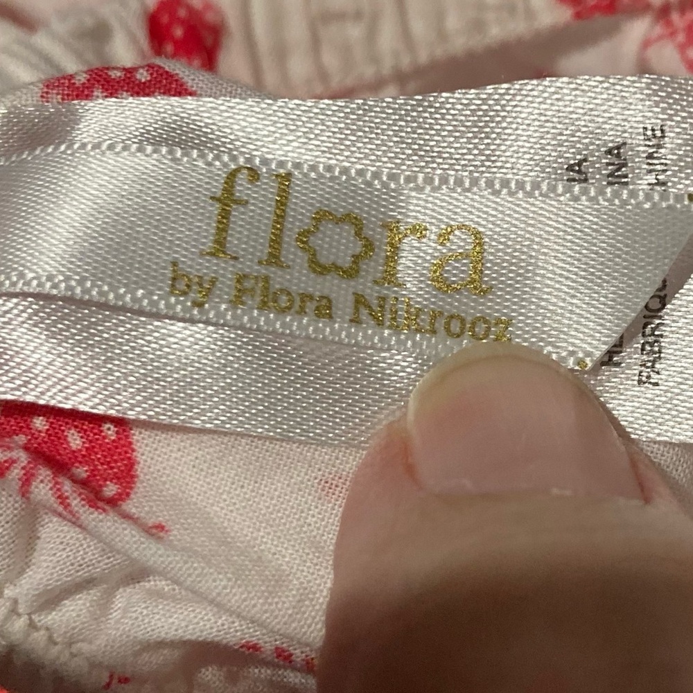 Flora by Flora Nikrooz white w pink strawberry, print, cami & shorts pajama set - Picture 7 of 9